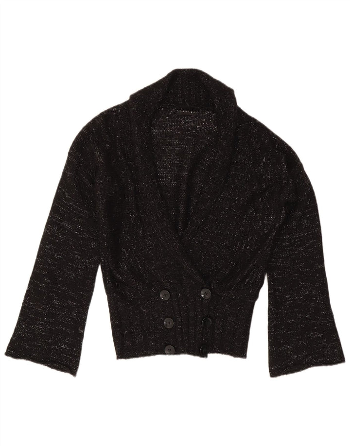 Sisley Suéter Cárdigan para Mujer UK 44 Mediano Negro Moteado