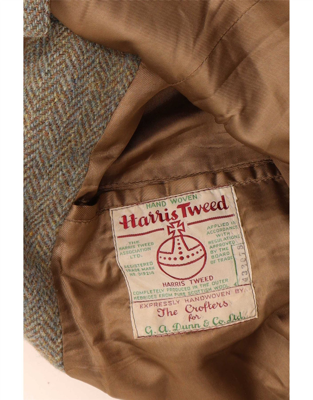 Dunn &Co Mens Harris Tweed UK 40 Grande Marrón Espiga Lana Clásico