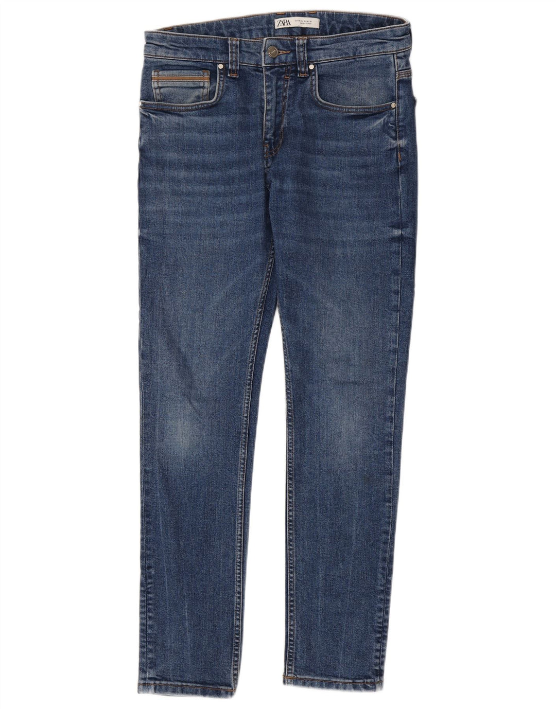 Zara Mens Slim Jeans EU 40 Medium W31 L30 Algodón Azul