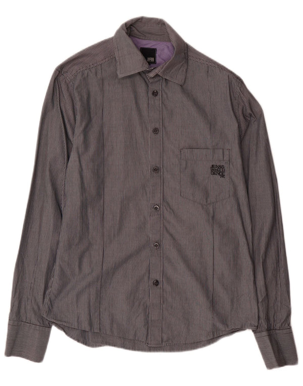 JACK & JONES Camisa Hombre Small Gris Rayas Algodón