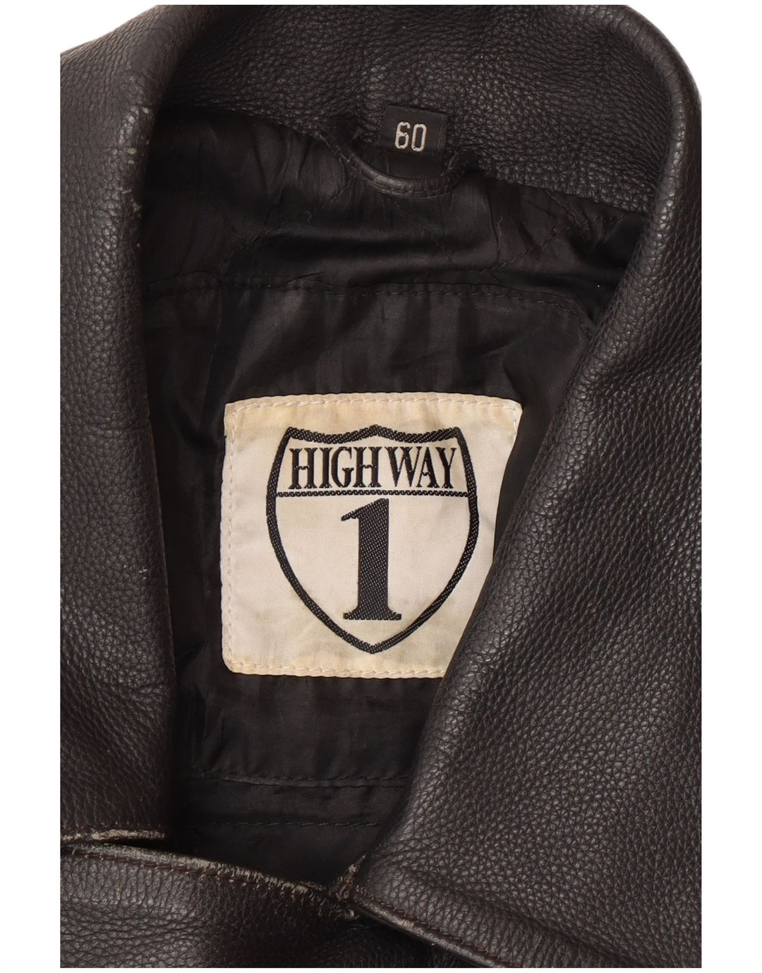 Highway 1 Chaqueta motera de cuero para hombre Talla 60 4XL Cuero negro