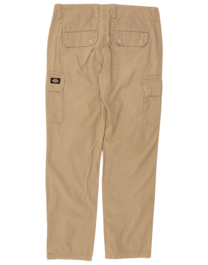 DICKIES Mens Straight Cargo Trousers W30 L29 Beige Cotton