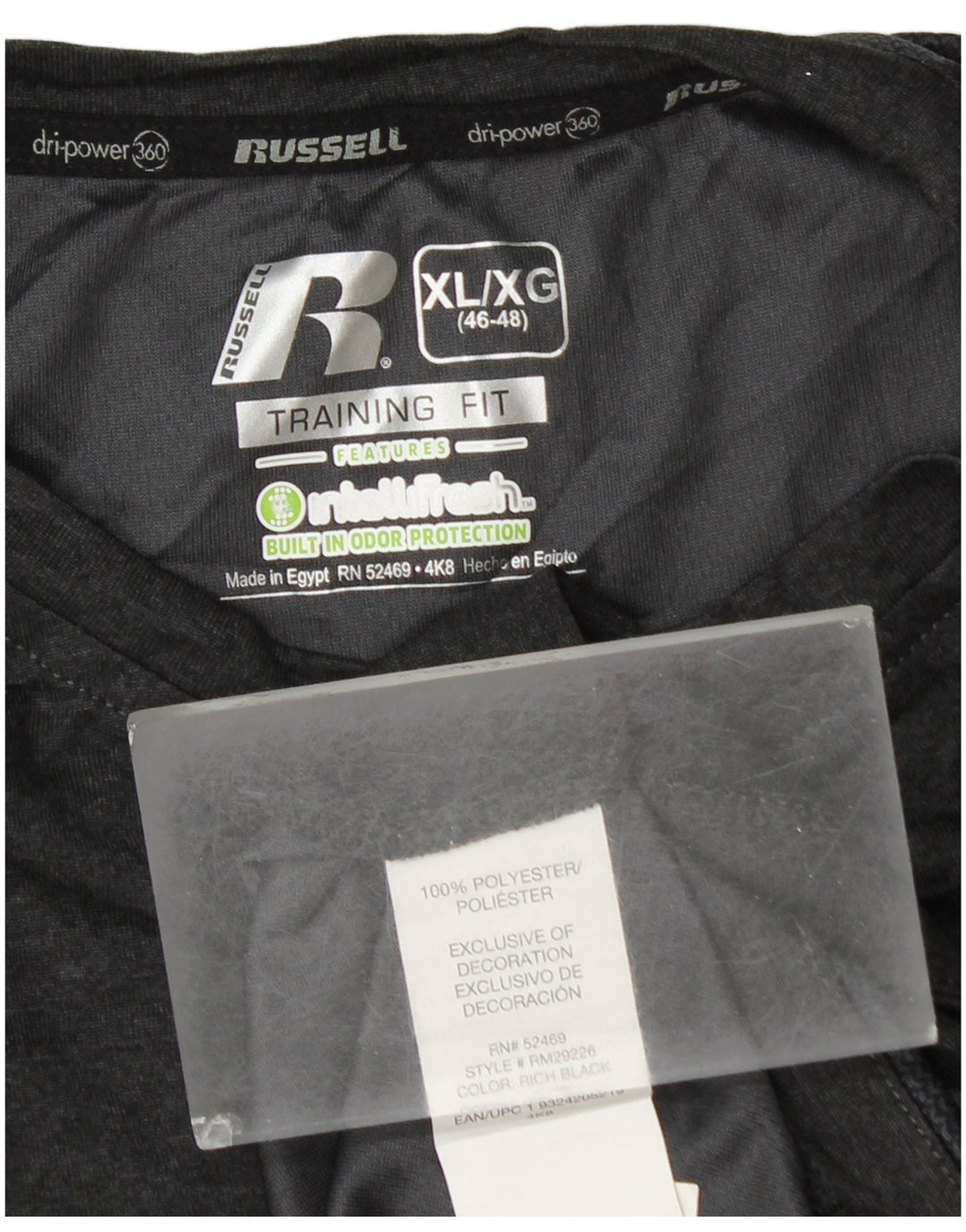 RUSSELL ATHLETIC Camiseta sin mangas Dri-Power para hombre UK 46/48 XL Poliéster gris