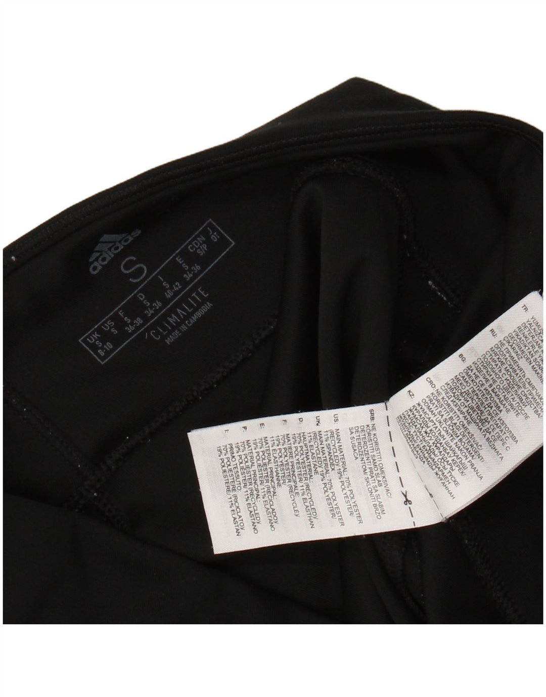 ADIDAS Leggings Climalite para mujer Reino Unido 8/10 Pequeño Poliéster negro