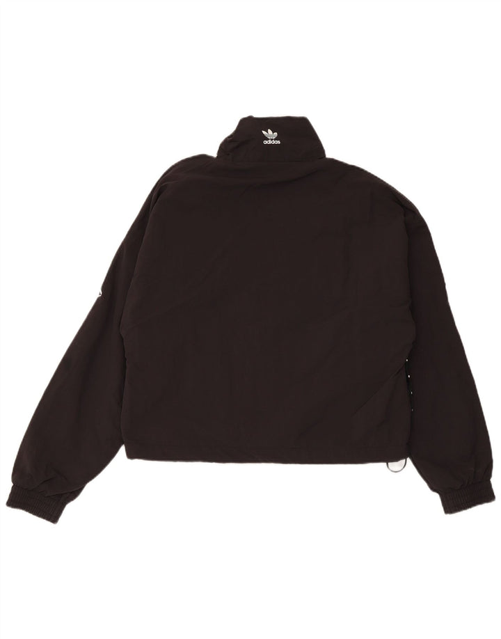 Adidas - Chaqueta de chándal gráfica para mujer, talla 8, talla pequeña, poliamida negra