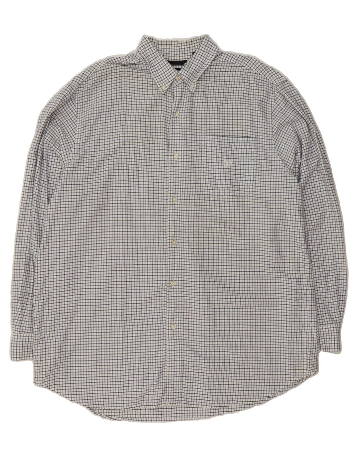 CHAPS Mens Tall Shirt 2XL White Check Cotton Vintage Chaps and Second-Hand Chaps from Messina Hembry 