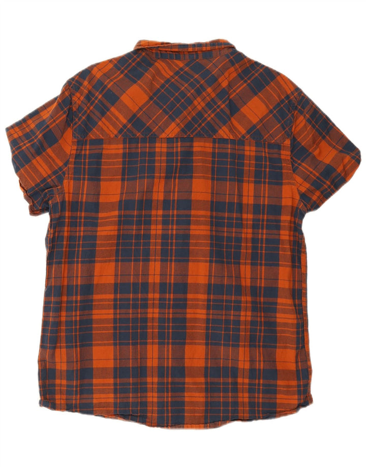 Camisa de manga corta para hombre de Mountain Warehouse Algodón a cuadros azul marino grande