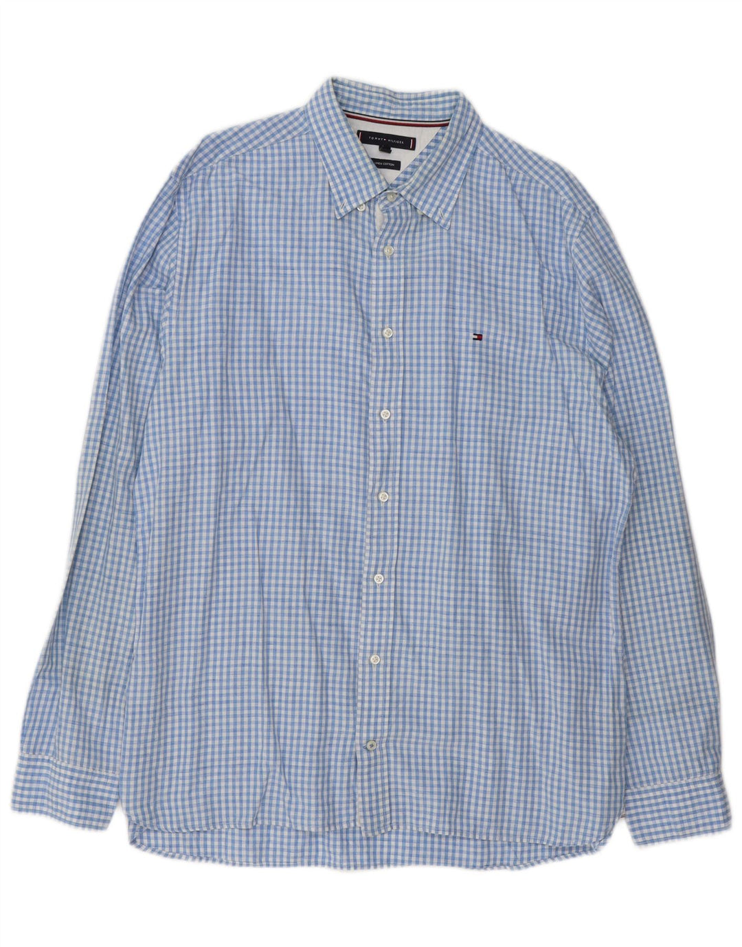 Camisa Tommy Hilfiger Hombre XL Lino Vichy Azul