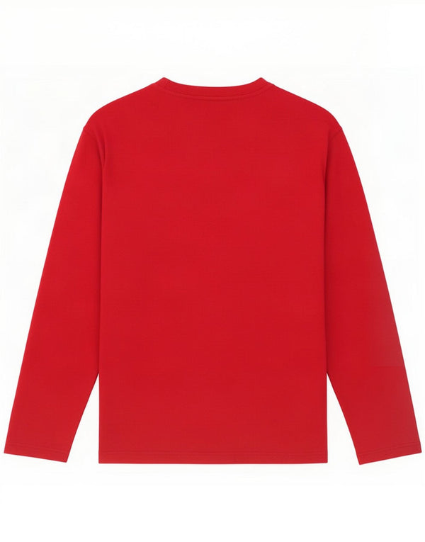 Champion Top gráfico para hombre de manga larga de algodón rojo grande