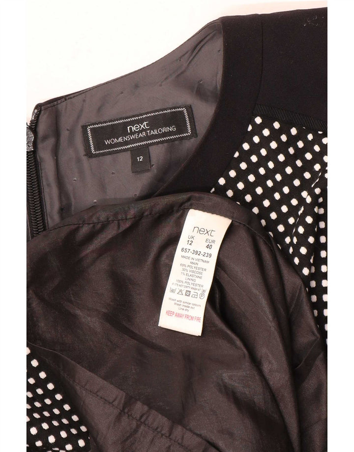 Next Vestido evasé sin mangas para mujer UK 40 Mediano Poliéster con lunares negros
