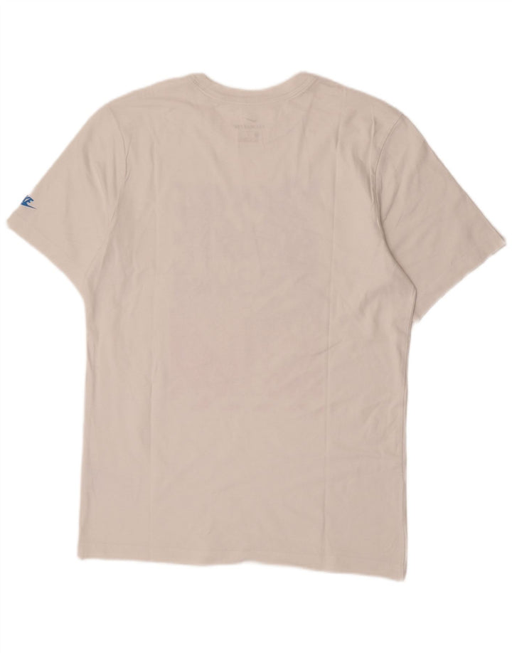 Nike Camiseta con gráfico Swoosh para hombre, parte superior de algodón blanco mediano