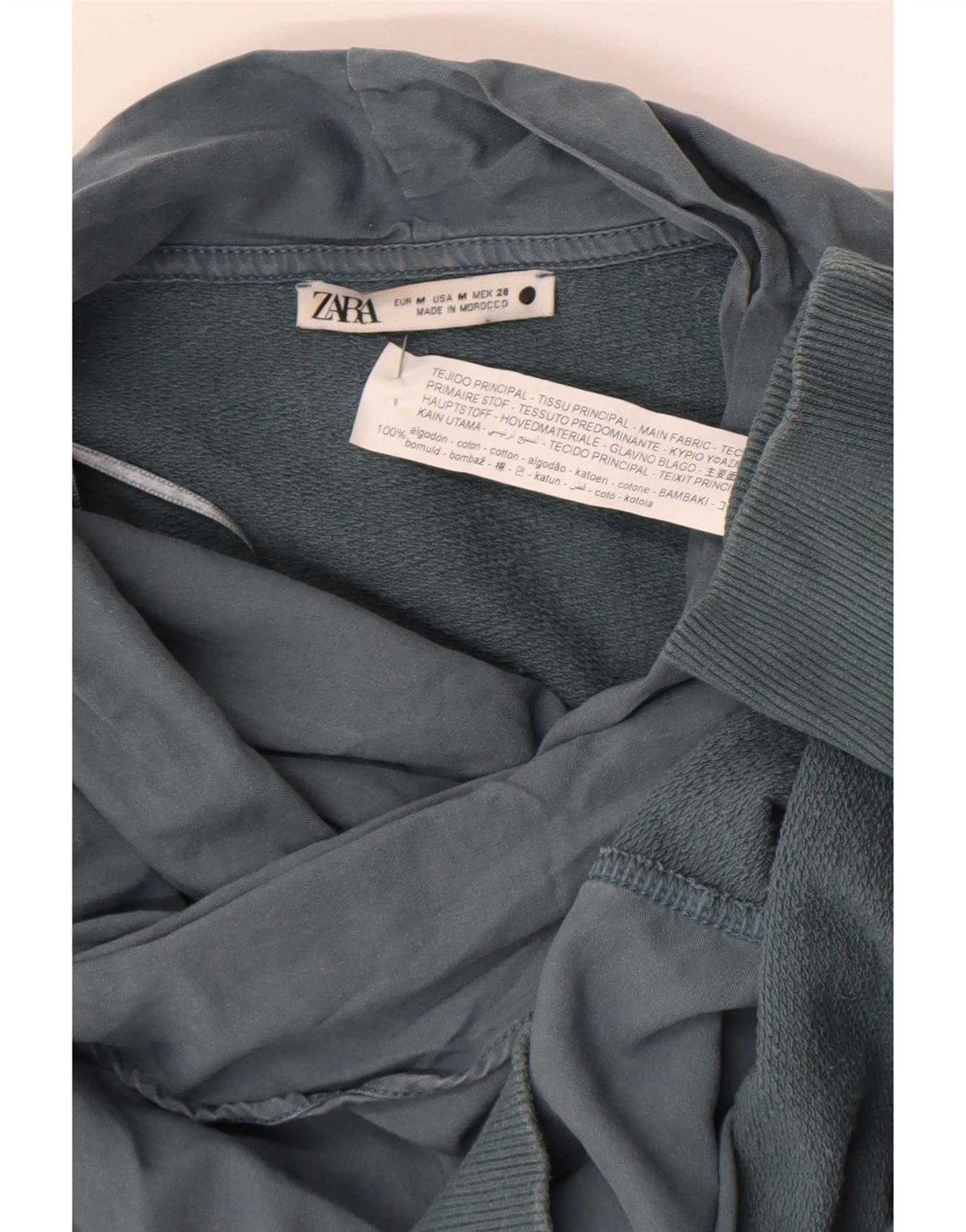 Zara Mujer Sudadera Oversize Jersey UK 44 Algodón Gris Medio