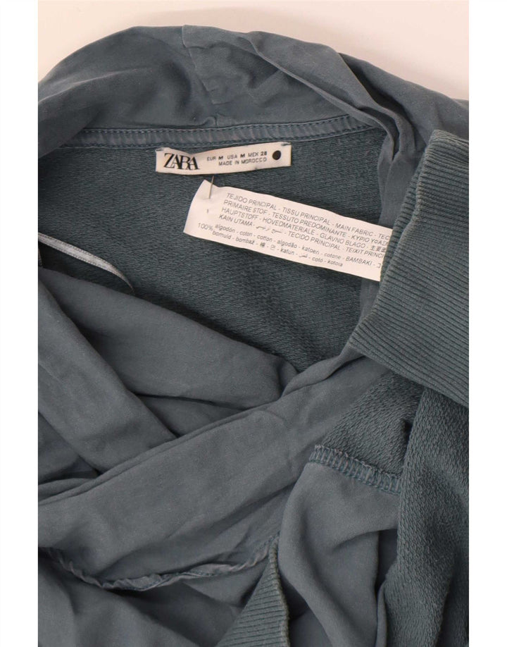 Zara Mujer Sudadera Oversize Jersey UK 44 Algodón Gris Medio