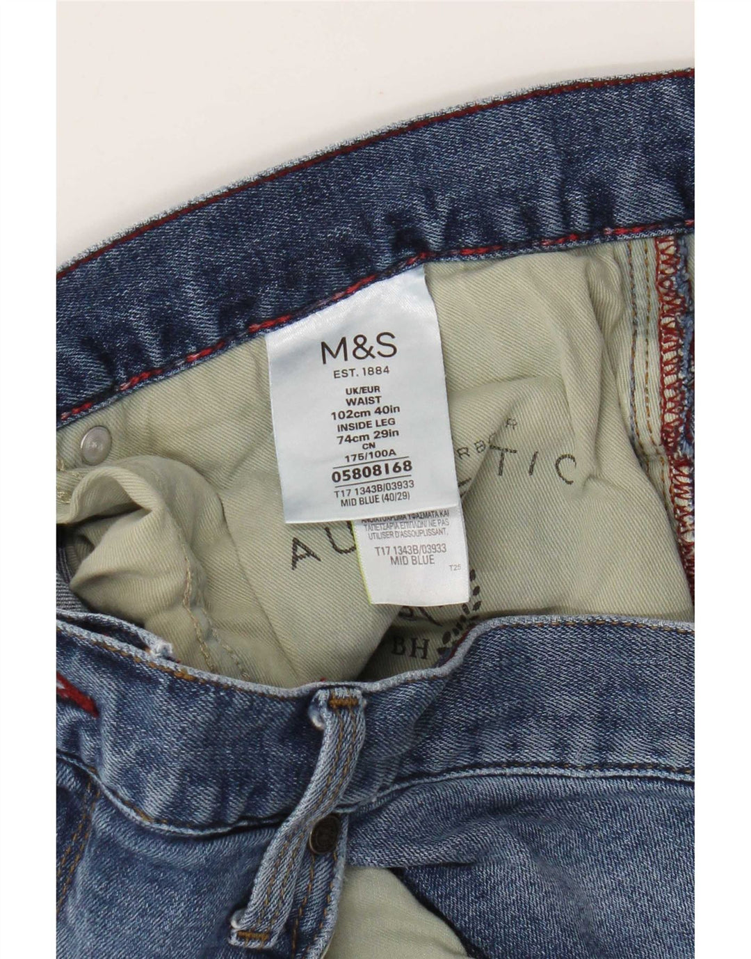 Marks & Spencer Vaqueros rectos para hombre W40 L29 Algodón azul
