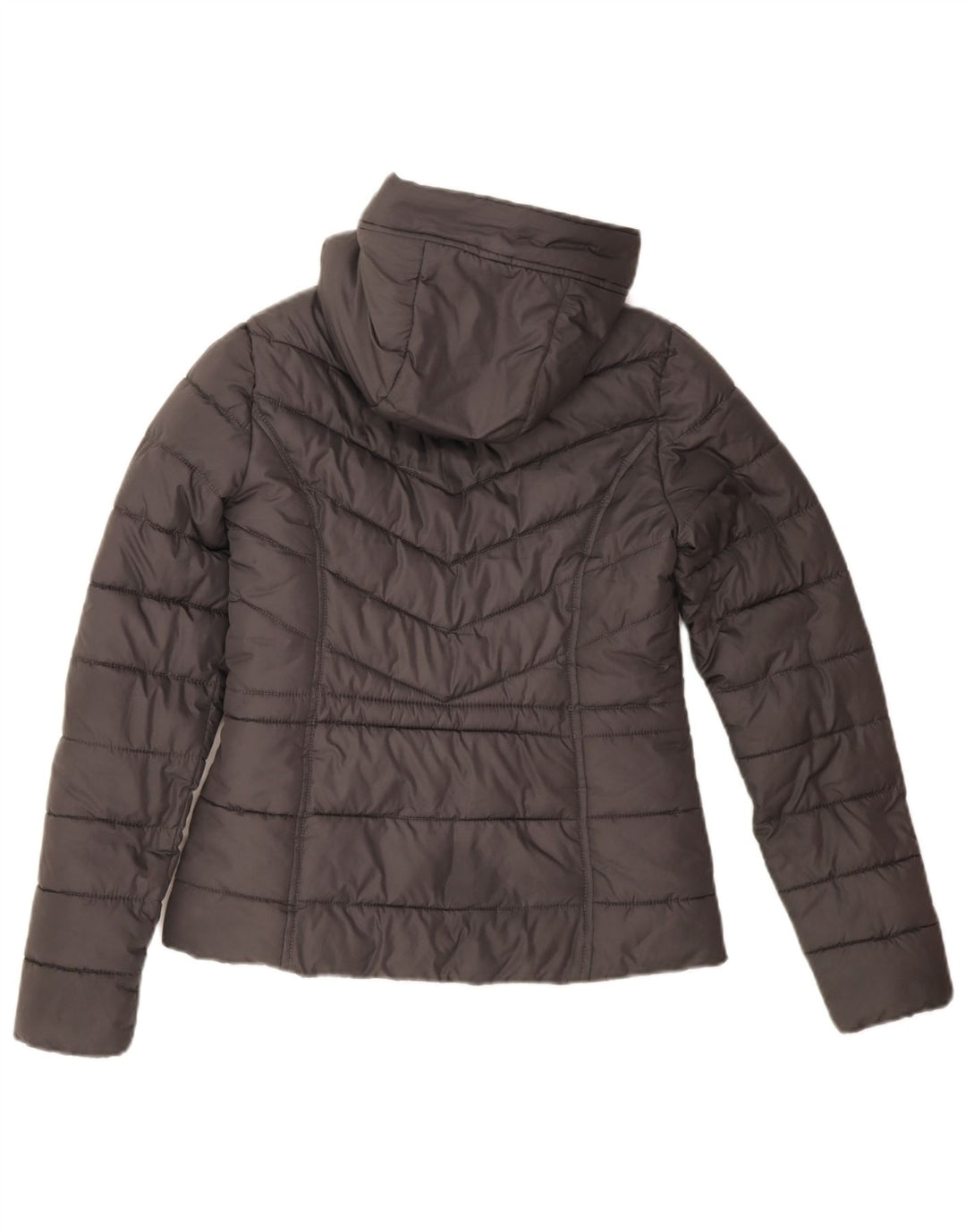 Chaqueta acolchada con capucha Hollister para mujer UK 6 XS Poliéster gris