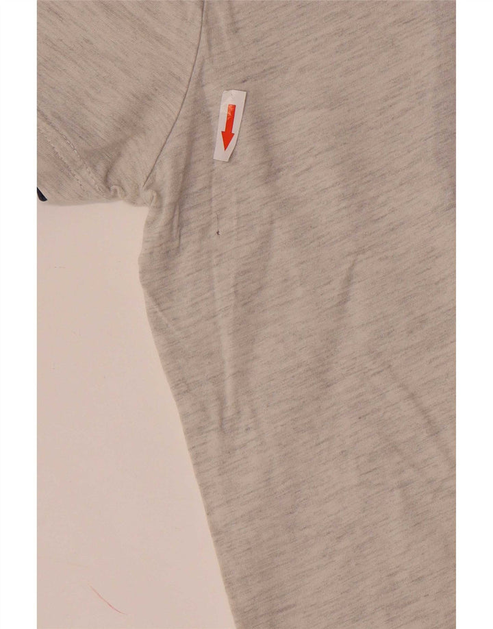 Desigual Hombre Camiseta Gráfica Top Grande Gris Algodón