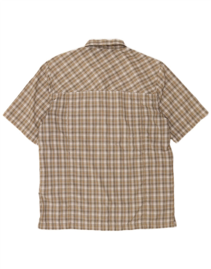 MC Kinley Camisa de manga corta para hombre Poliéster a cuadros caqui medio