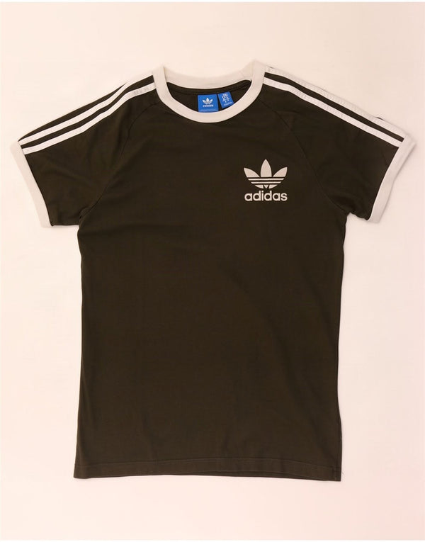 Adidas Hombre Camiseta Top Small Caqui Colorblock Algodón