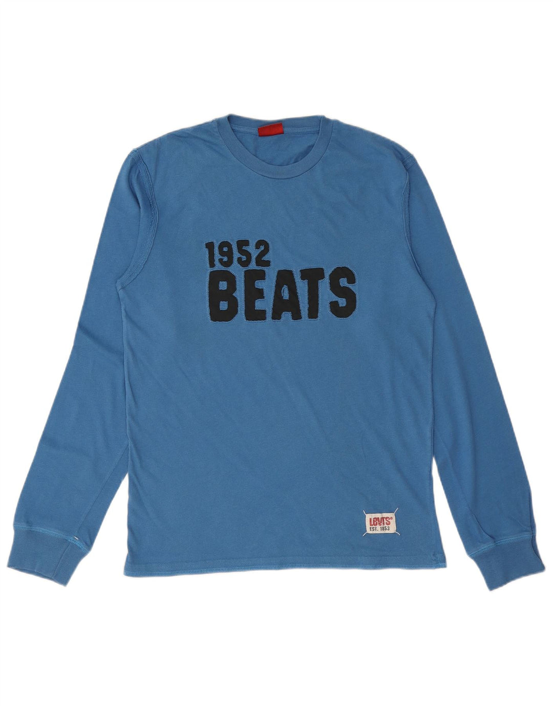 LEVI'S Mens Graphic Top Manga Larga Algodón Azul Medio