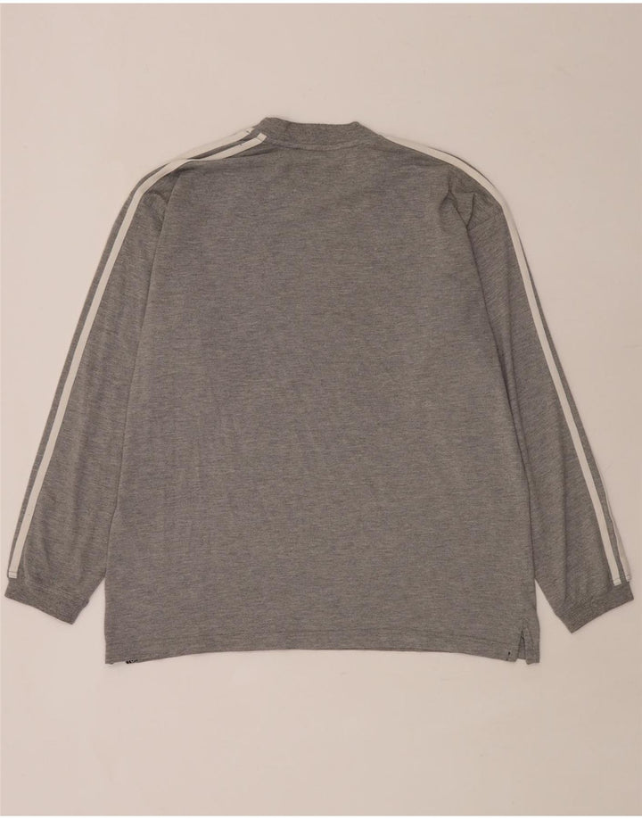 Adidas Camiseta de manga larga para hombre UK 38/40 Algodón moteado gris medio
