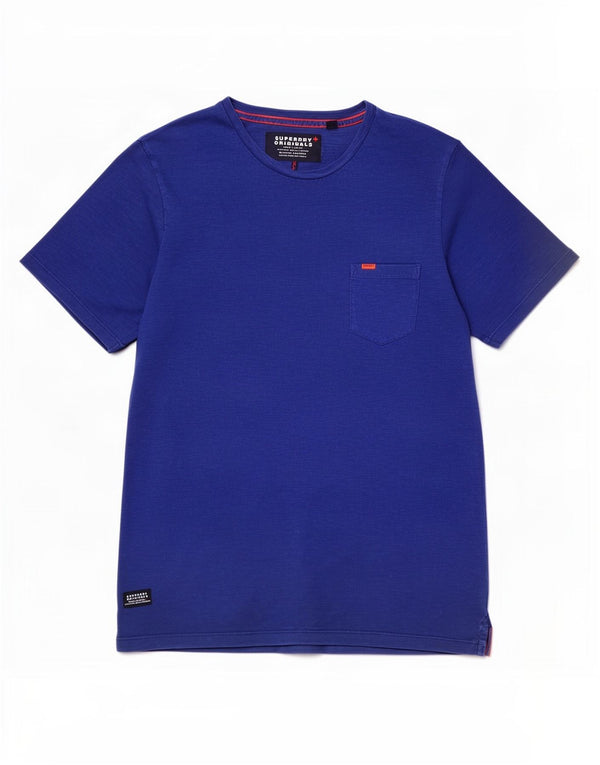 Superdry Camiseta para hombre Top XL de algodón moteado azul