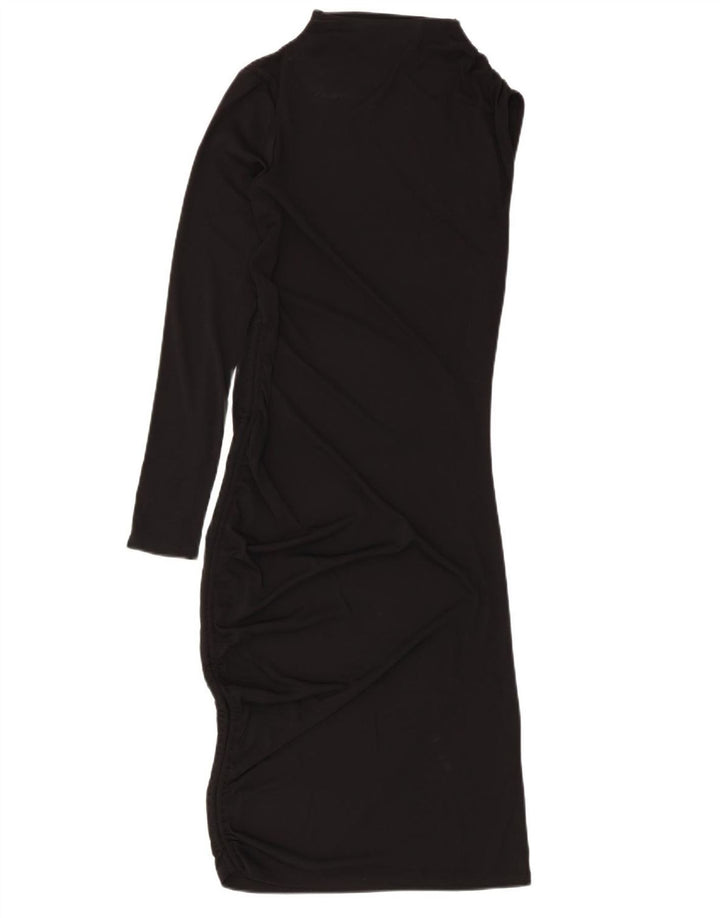 Zara Vestido De Un Hombro Para Mujer UK 8 Small Poliéster Negro
