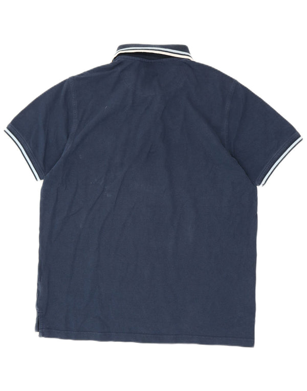 Pierre Cardin Polo de corte regular para hombre de algodón a rayas azul marino grande