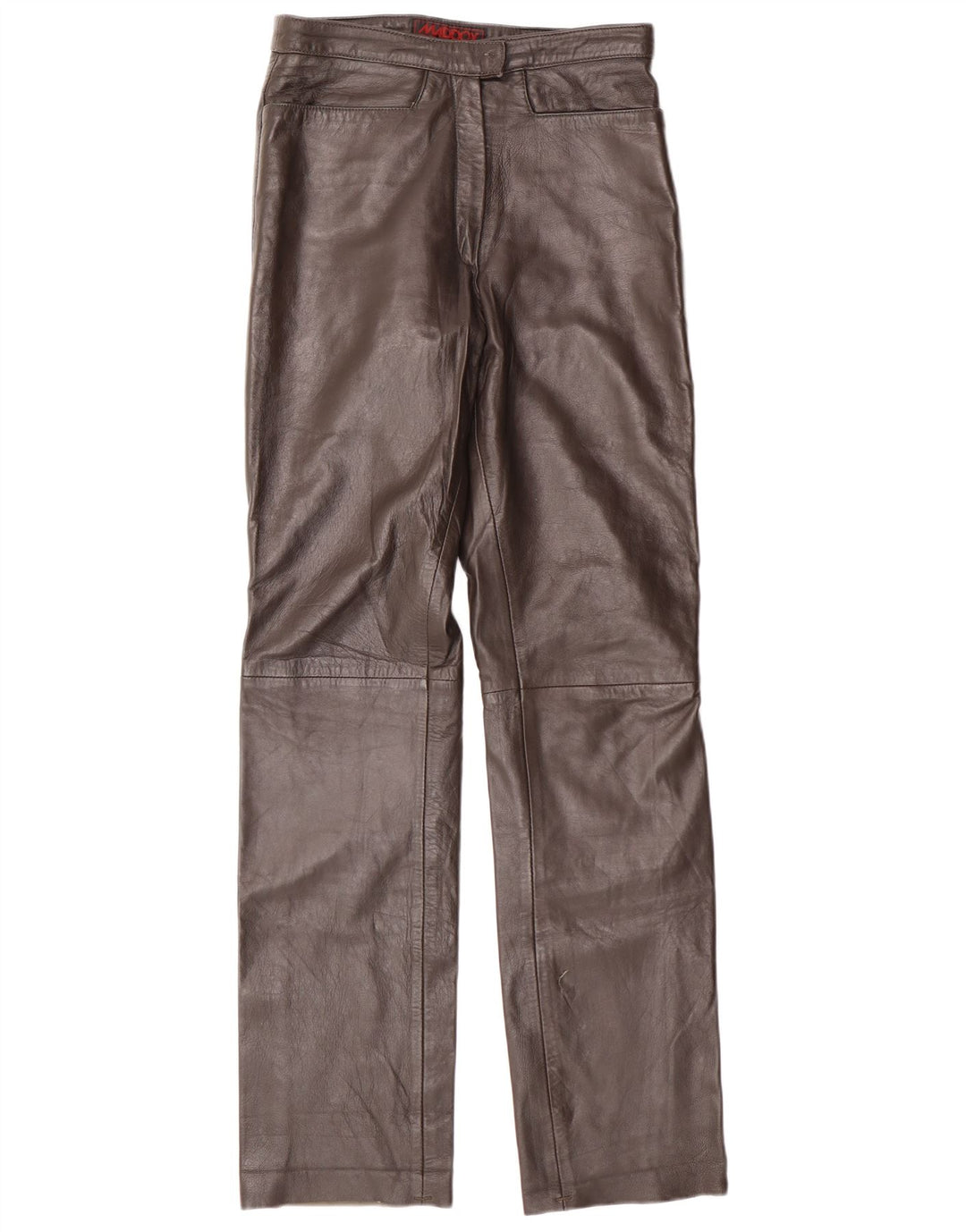 MADDOX Pantalones de cuero para mujer EU 36 Small W26 L32 Cuero marrón