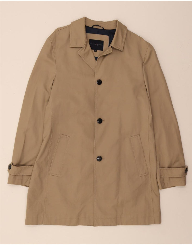 TOMMY HILFIGER Mens Overcoat IT 50 Large Beige Vintage Tommy Hilfiger and Second-Hand Tommy Hilfiger from Messina Hembry 