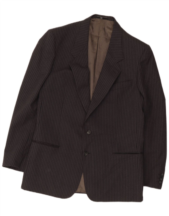 Valentino Chaqueta tipo blazer larga con 2 botones para hombre IT 52 XL Gris a rayas