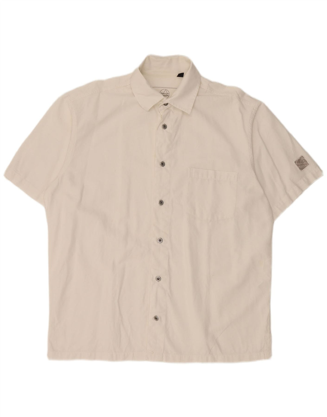 Murphy & Nye Camisa de manga corta para hombre grande de algodón blanco