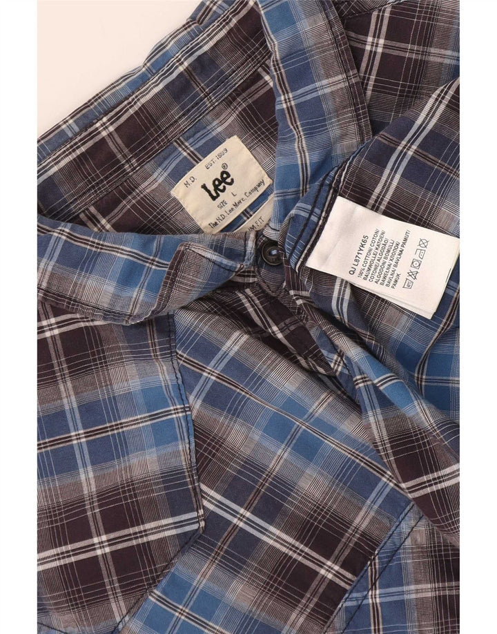 Camisa Lee Slim Fit De Algodón Con Cuadros Azules Grandes