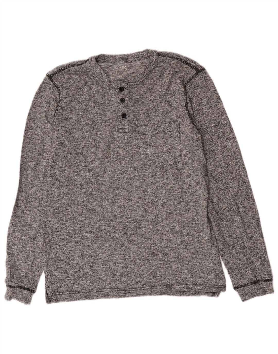 Gap Hombre Top Manga Larga Algodón Moteado Gris Pequeño