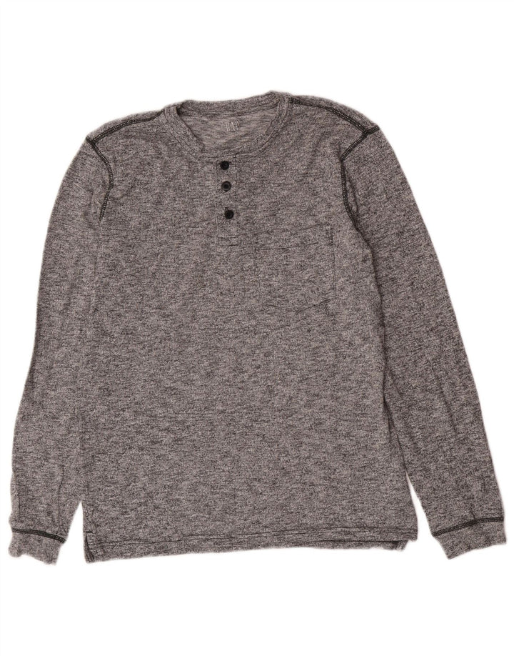 Gap Hombre Top Manga Larga Algodón Moteado Gris Pequeño