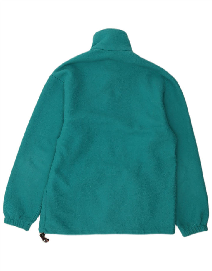 Jersey básico de forro polar con cuello y botones para hombre Poliéster geométrico turquesa medio