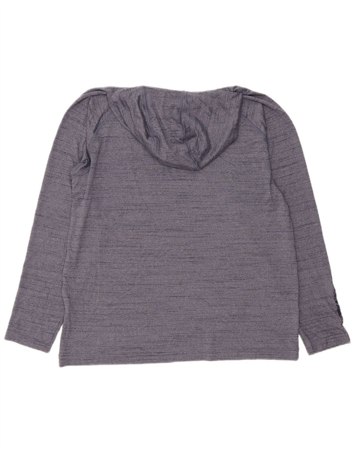 UNDER ARMOUR Camiseta con capucha Heat Gear para hombre de manga larga con moteado azul marino grande