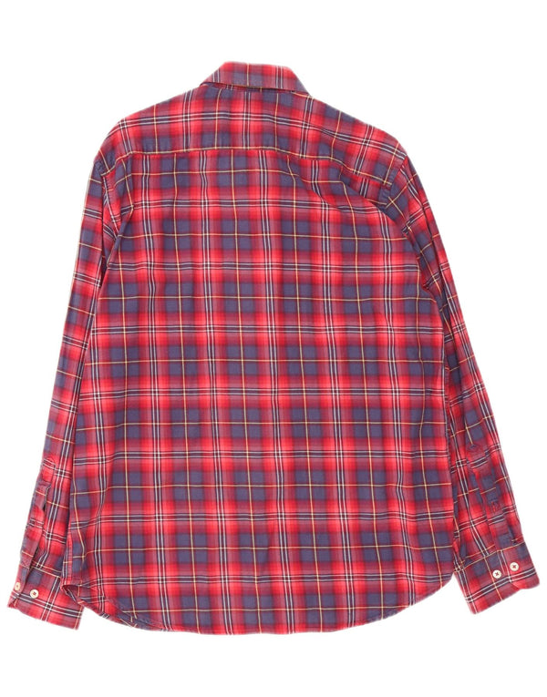 Carrera Camisa de franela de ajuste regular para hombre XL Algodón a cuadros rojos