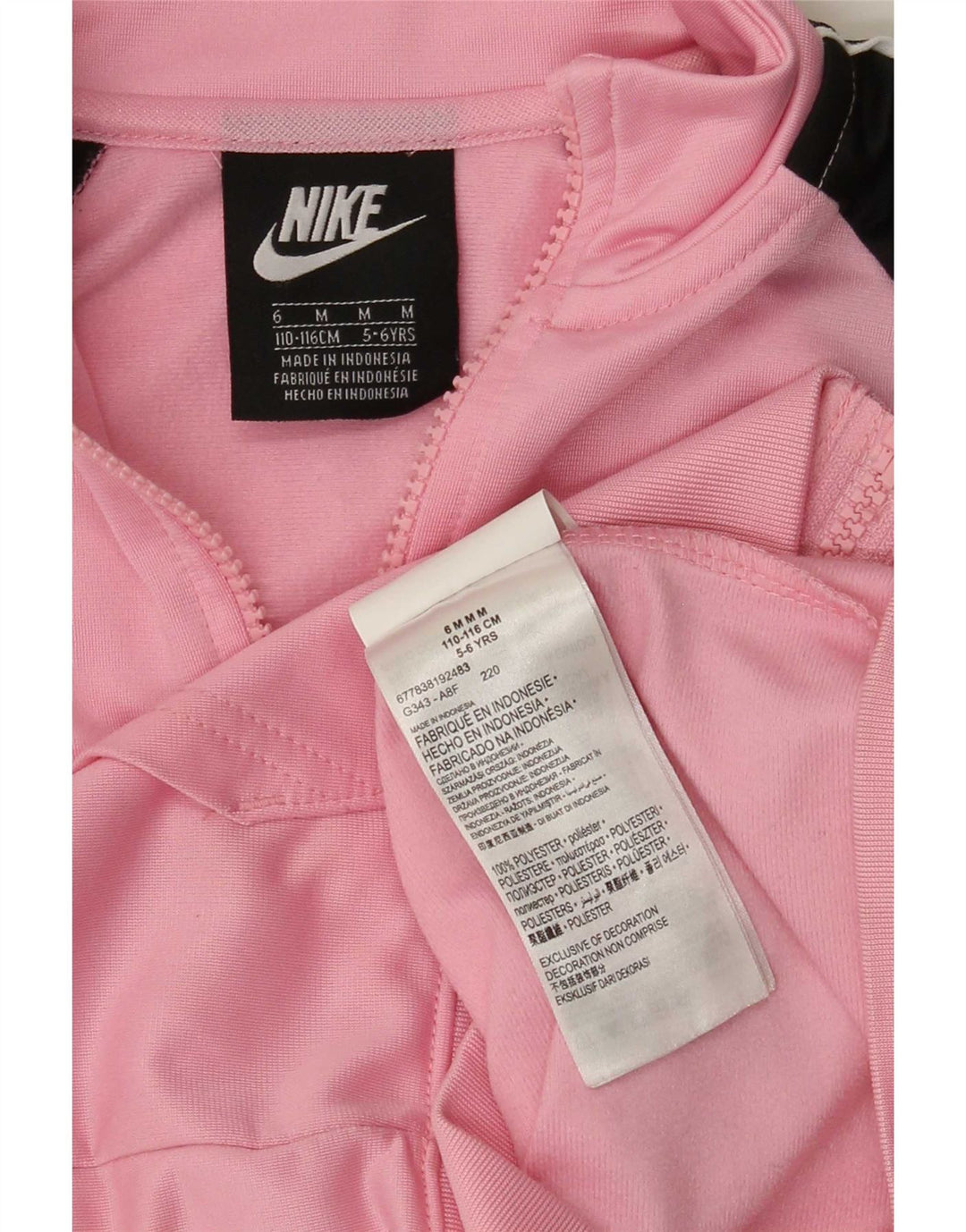Nike - Chaqueta de chándal para niña, 5-6 años, color rosa medio, poliéster