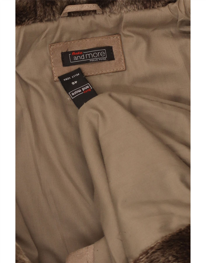 Bata and More Chaqueta de gamuza con capucha para mujer IT 46 Large Beige Leather