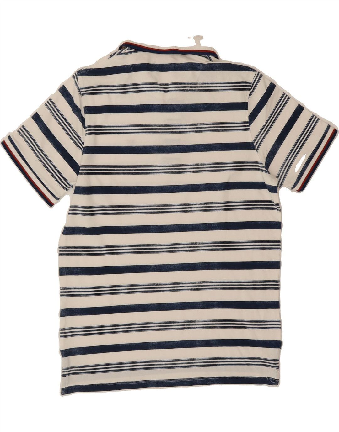 JACK & JONES Mens Polo Shirt Medium White Striped Vintage Jack & Jones and Second-Hand Jack & Jones from Messina Hembry 