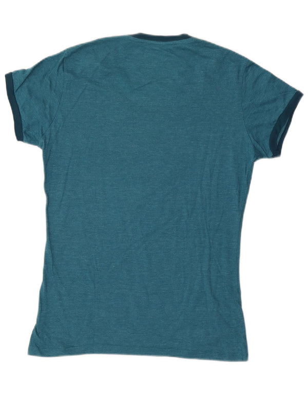 HARD ROCK CAFE Camiseta gráfica bonita para mujer Top UK 40 Algodón azul grande