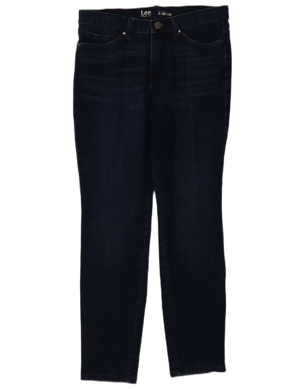 Lee Jeans ajustados de talle moderno para mujer US 10 grande W30 L28 algodón azul marino