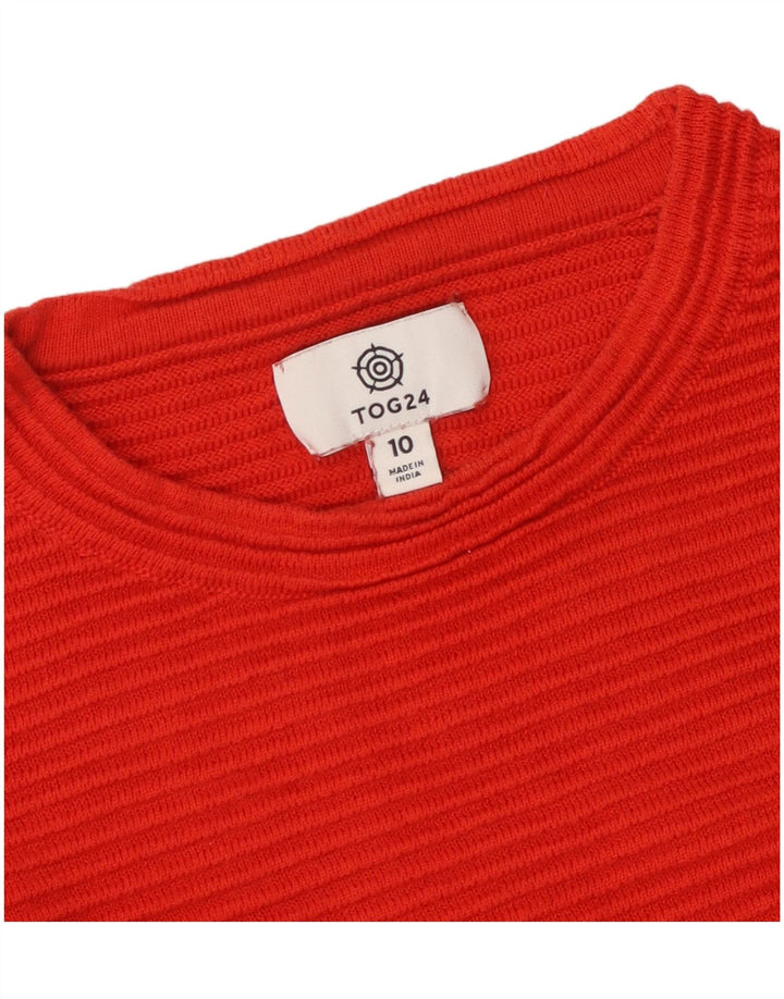 Tog 24 Jersey de mujer con cuello redondo y cuello redondo, talla 40, talla pequeña, color rojo