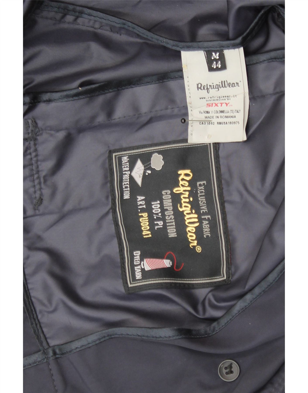 Refrigiwear Gabardina corta para mujer UK 44 Poliéster azul marino medio