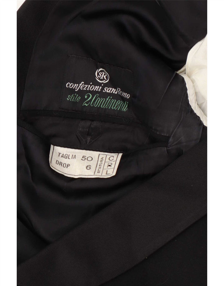 Chaqueta tipo blazer de 1 botón para hombre San Remo IT 50 grande de lana virgen negra