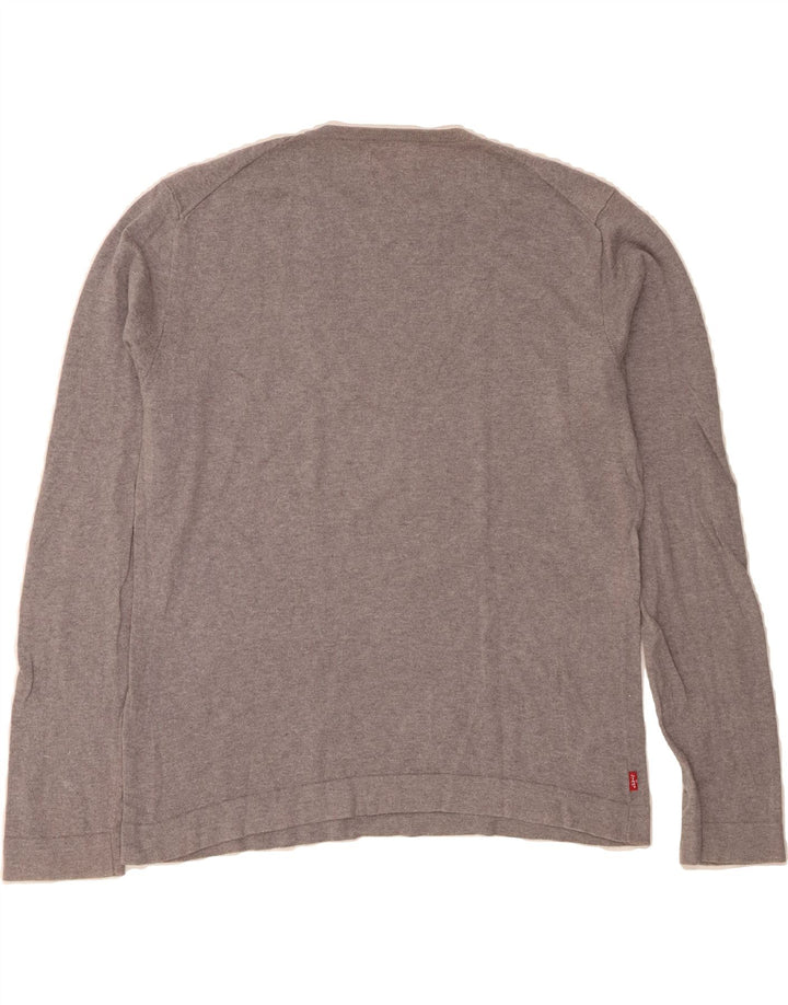LEVI'S Mens Crew Neck Jumper Sweater XL Grey Cotton Vintage Levi's and Second-Hand Levi's from Messina Hembry 