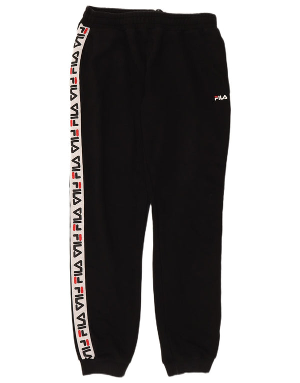 Fila Hombre Pantalones De Chándal Gráfico Joggers Large Negro Colorblock Algodón