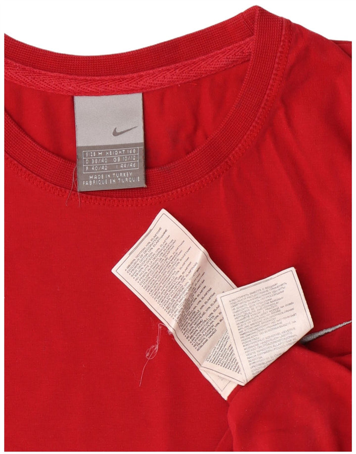 Nike Camiseta de manga larga para mujer UK 10/12 Mediano Rojo Algodón