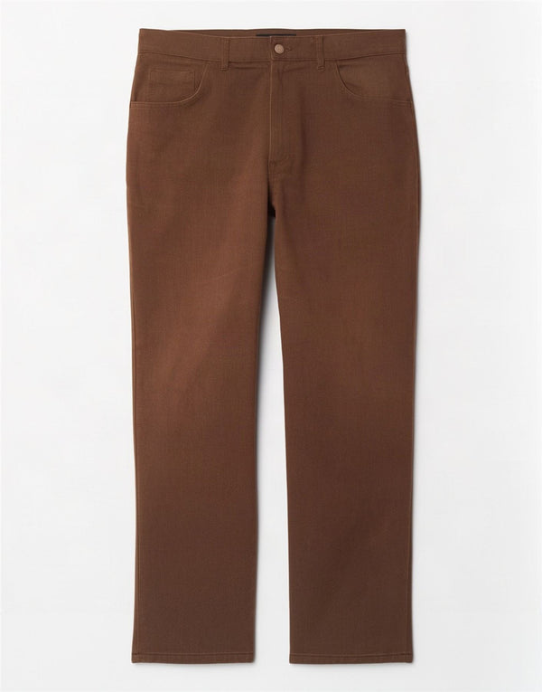Zara Hombre Pantalones Casuales Rectos EU 46 XL W36 L31 Marrón Espiga