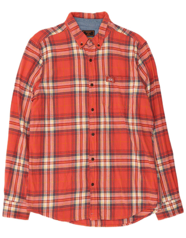 Superdry Camisa De Franela XL De Algodón A Cuadros Rojos